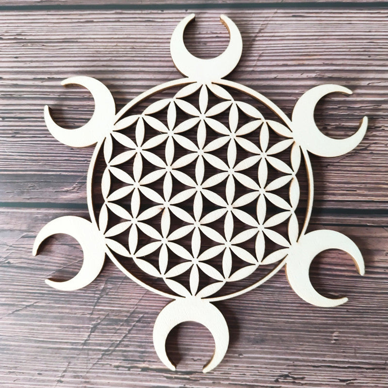 Wooden Grid Purification Crystal Healing Plate Wall Decoration