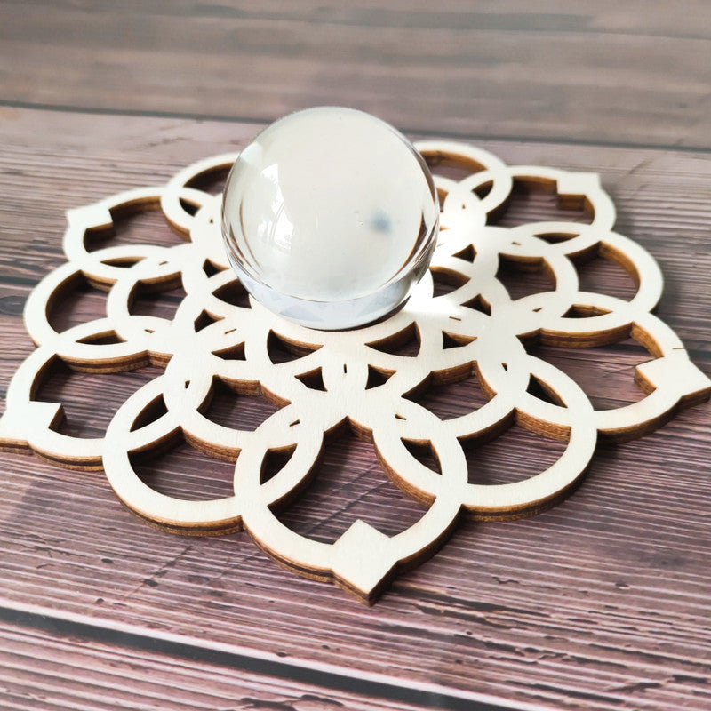 Wooden Grid Purification Crystal Healing Plate Wall Decoration