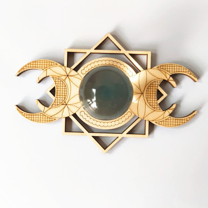 Wooden Grid Purification Crystal Healing Plate Wall Decoration