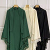 Arabic Baotou Cover Fashion Solid Color Gown Lace Headscarf