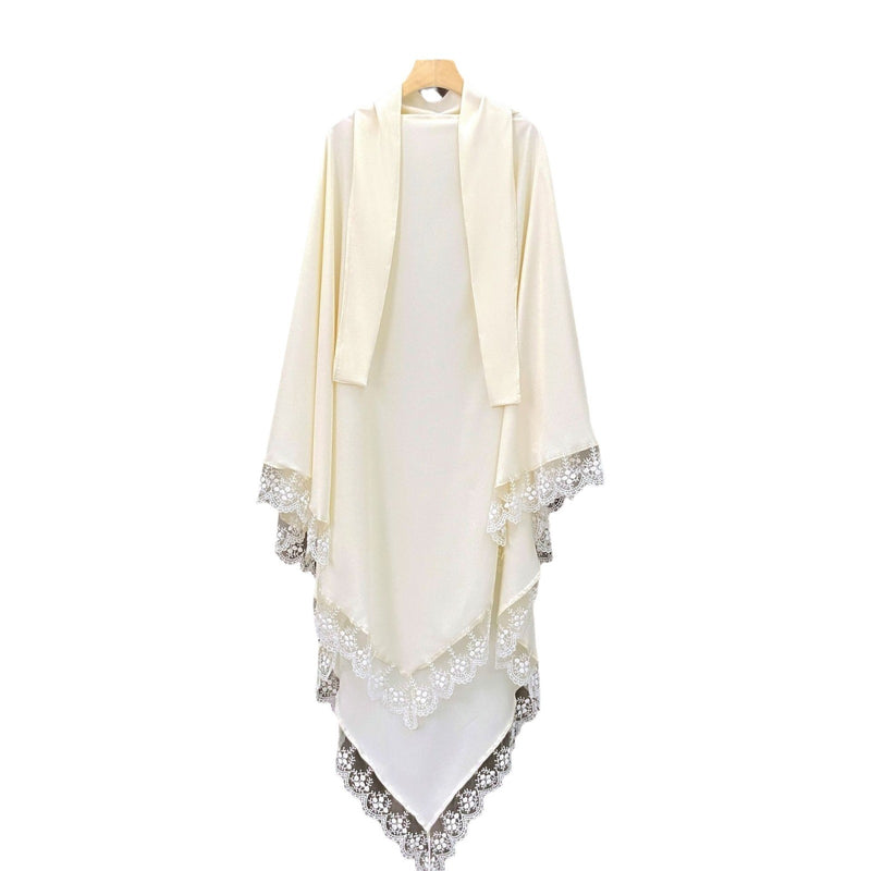 Arabic Baotou Cover Fashion Solid Color Gown Lace Headscarf